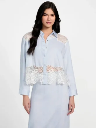 Evie Lace Denim Top