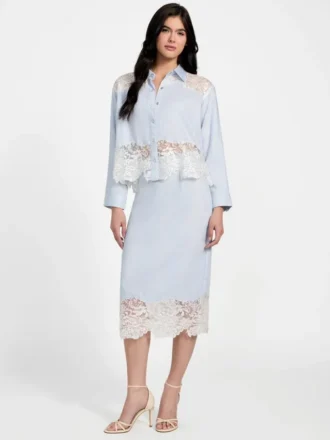 Evie Lace Denim Top