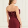 Evita Feather Bandage Dress