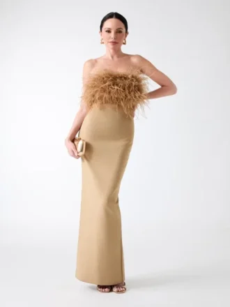 Evita Feather Bandage Gown