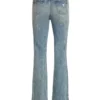 Eyelet Low-Rise Denim Pants