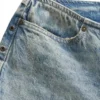 Eyelet Low-Rise Denim Pants