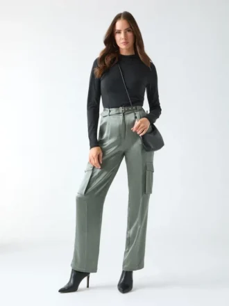 Fannie Satin Cargo Pant