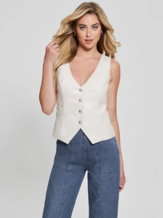 Fatima Faux-Leather Vest