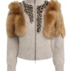 Faux-Fur Wool-Blend Sweater