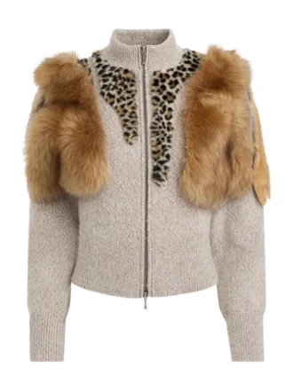 Faux-Fur Wool-Blend Sweater