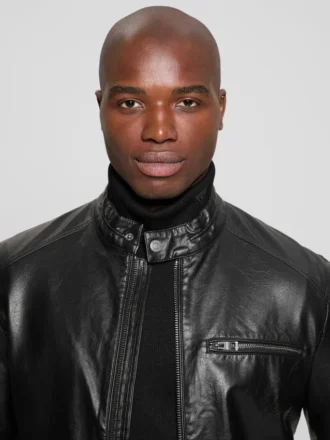 Faux-Leather Biker Jacket