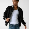 Faux Suede Bomber Jacket