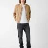 Faux Suede Bomber Jacket
