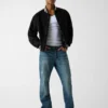 Faux Suede Bomber Jacket