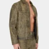 Flaked Leather Jacket