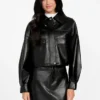 Flaminia Cropped Faux-Leather Jacket