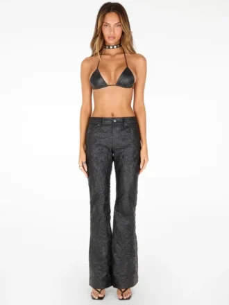 Flared Leather Pants