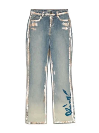 Floral Denim Pants