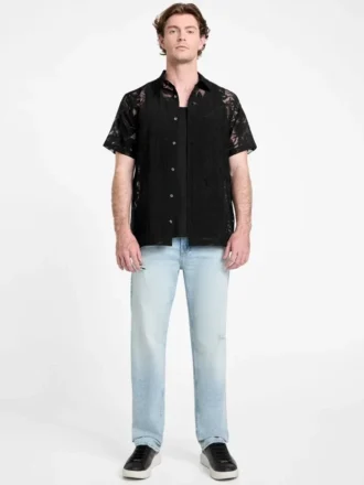 Floral Devore Burnout Shirt