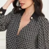 Freda Printed Chain Scarf Blouse