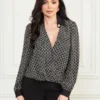 Freda Printed Chain Scarf Blouse
