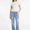 G08 Mid-Rise Distressed Straight Jeans