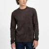 Garrett Knit Faux-Suede Crewneck