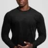 Garrett Knit Faux-Suede Crewneck