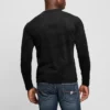 Garrett Knit Faux-Suede Crewneck