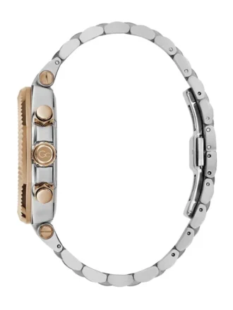 Gc Silver and Rose Gold-Tone Chronograph Watch