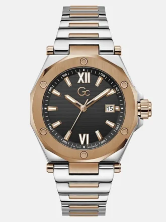 Gc Silver and Rose Gold-Tone Multifunctional Watch