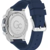 Gc Silver-Tone and Blue Chronograph Watch