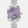 Gc Silver-Tone and Purple Multifunctional Watch