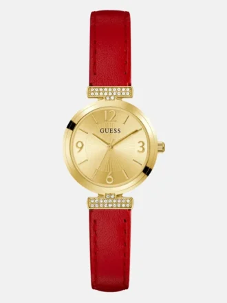 Gold-Tone Analog Leather Watch