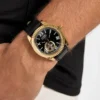 Gold-Tone Analog Leather Watch