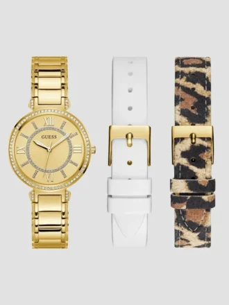 Gold-Tone Analog Watch Set