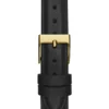 Gold-Tone and Black Analog Leather Watch