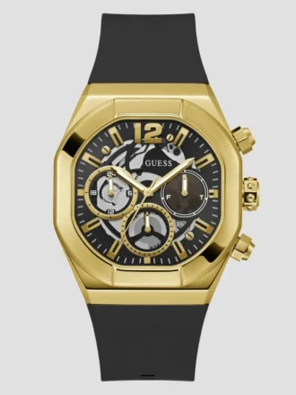 Gold-Tone and Black Multifunction Watch