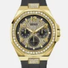 Gold-Tone and Black Multifunctional Watch