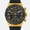 Gold-Tone and Black Silicone Chronograph Watch