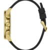 Gold-Tone and Black Silicone Multifunction Watch