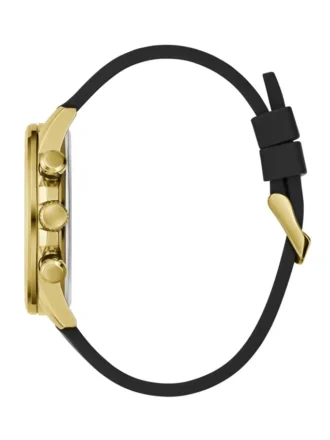 Gold-Tone and Black Silicone Multifunction Watch