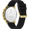Gold-Tone and Black Silicone Multifunction Watch