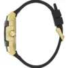 Gold-Tone and Black Silicone Multifunction Watch