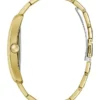 Gold-Tone and Black Square Analog Watch