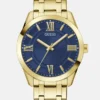 Gold-Tone and Blue Analog Watch
