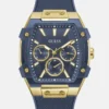 Gold-Tone and Blue Multifunctional Watch