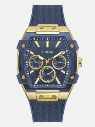 Gold-Tone and Blue Multifunctional Watch