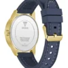 Gold-Tone and Blue Silicone Multifunction Watch