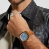 Gold-Tone and Brown Leather Analog Watch
