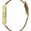 Gold-Tone and Brown Leather Analog Watch