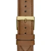 Gold-Tone and Brown Leather Analog Watch