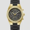Gold-Tone and Clear Multifunction Watch