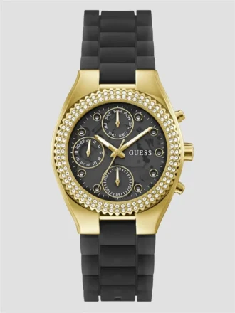 Gold-Tone and Clear Multifunction Watch